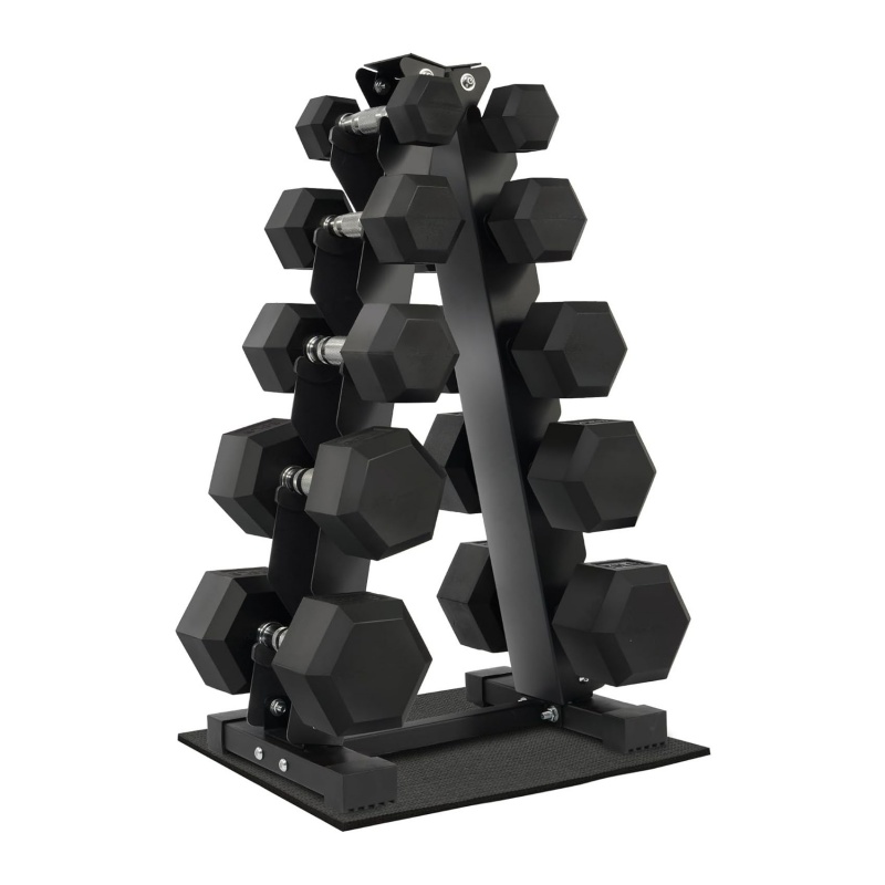 Dumbbell Set - Zestaw hantli sześciokątnych z gumową powłoką